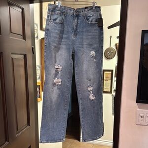 Fashion Nova Blue Straight Leg Jeans